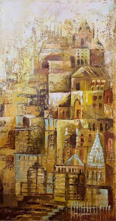Original Abstract Expressionism Architecture Paintings by Smita Jain