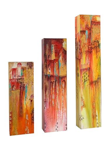 Original Abstract Expressionism Architecture Paintings by Smita Jain