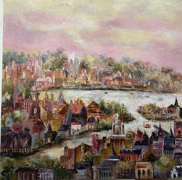 Original Abstract Expressionism Architecture Paintings by Smita Jain