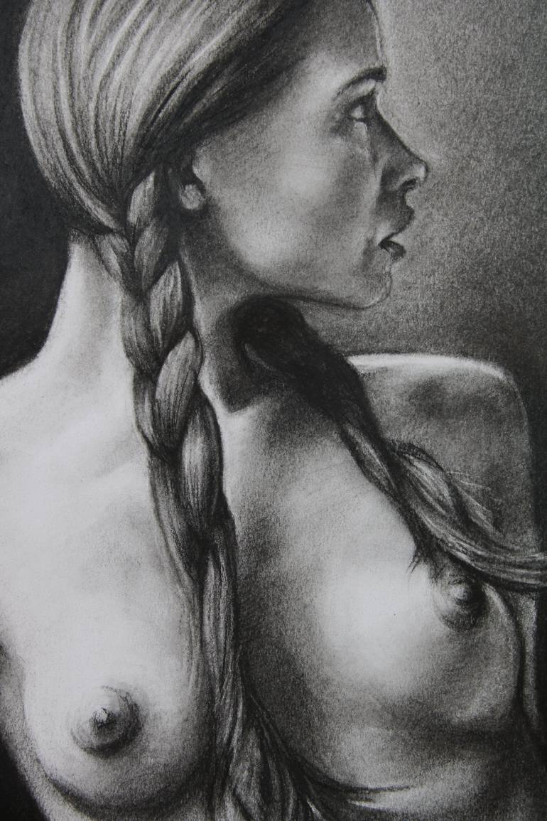 Original Figurative Erotic Drawing by Csaba Marton