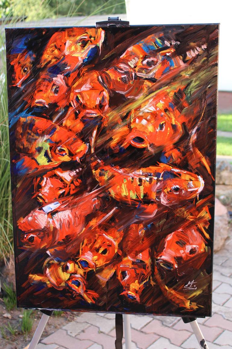 Original Expressionism Fish Painting by Csaba Marton