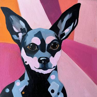 Original Cubism Dogs Paintings by Weronika Waskowska