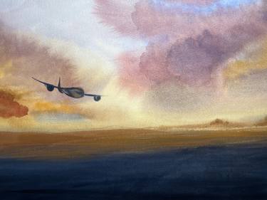 Original Minimalism Airplane Paintings by Weronika Waskowska
