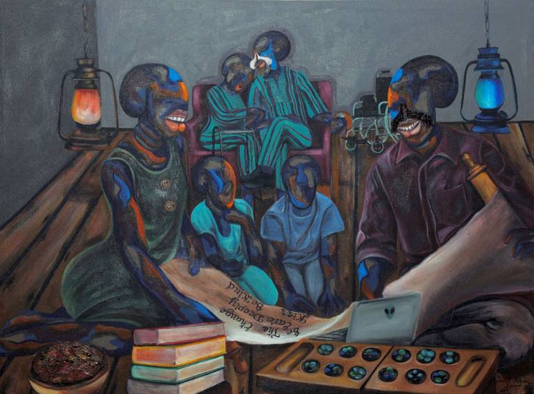 Print of Figurative Family Paintings by Janet Adebayo
