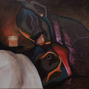 Original Abstract Expressionism Men Painting by Janet Adebayo