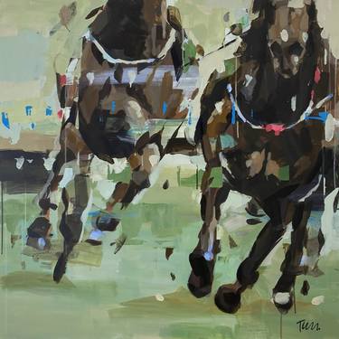 Original Abstract Horse Painting by Tom Searles