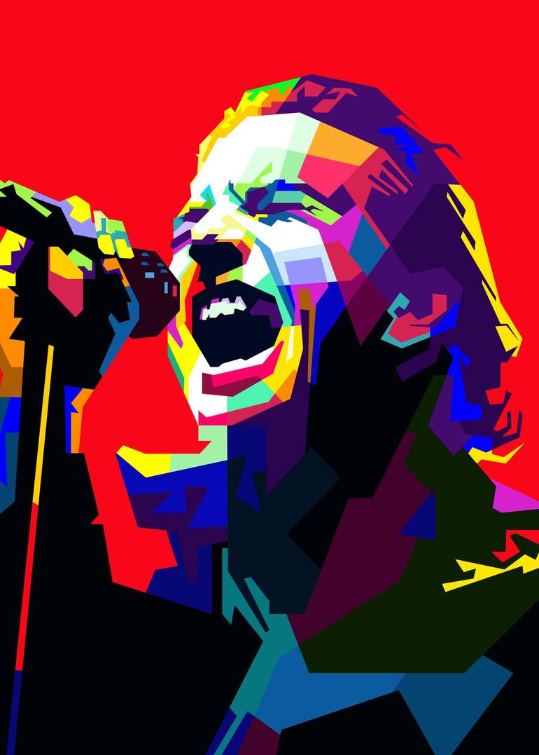 Eddie Vedder 90s Grunge Music Art WPAP Mixed Media by Fariza