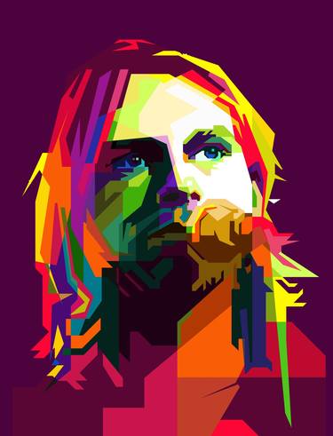 Kurt Cobain Pop Art WPAP Style Illustration thumb