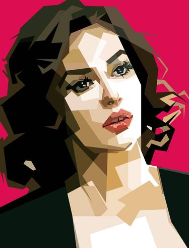 Monica Bellucci Hollywood Actress Retro Portrait thumb