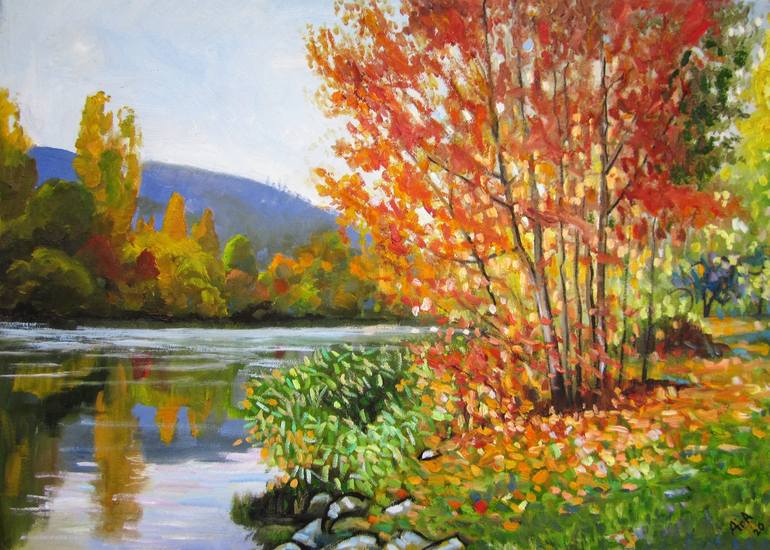 Original Impressionism Landscape Painting by Ara Avetisyan