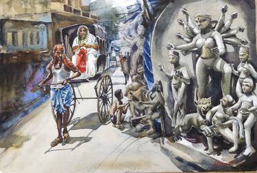 Original Documentary Popular culture Paintings by Krishna Mondal