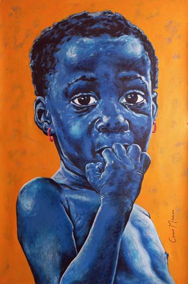 Original Expressionism Portrait Mixed Media by Clement Mohale