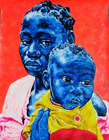 Original Expressionism Family Paintings by Clement Mohale