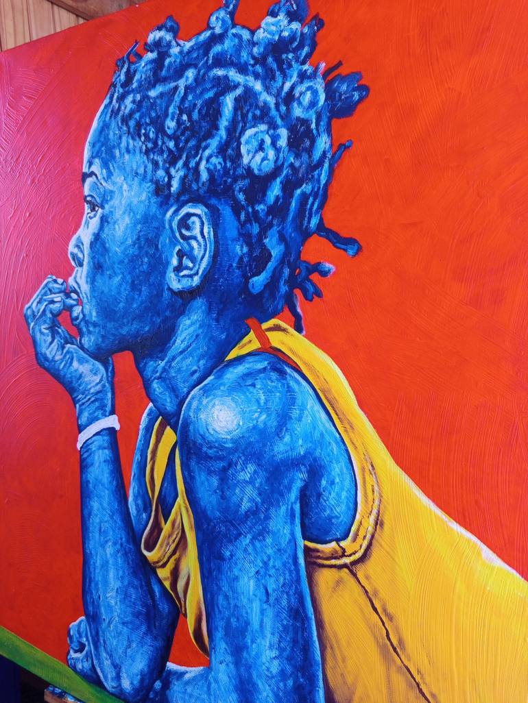 Original Contemporary Children Painting by Clement Mohale