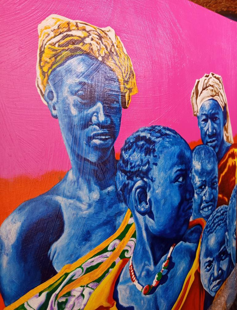 Original Contemporary Family Painting by Clement Mohale