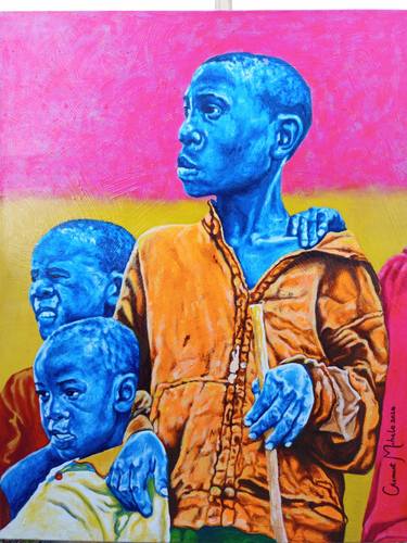 Original Contemporary Family Paintings by Clement Mohale