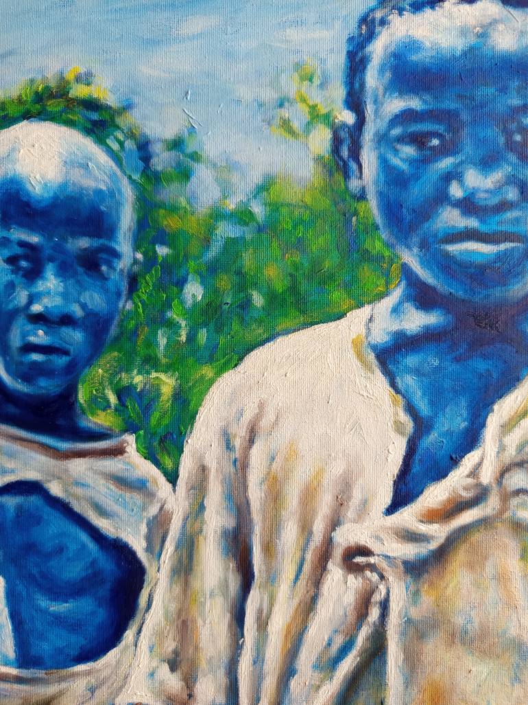 Original Impressionism Rural Life Painting by Clement Mohale
