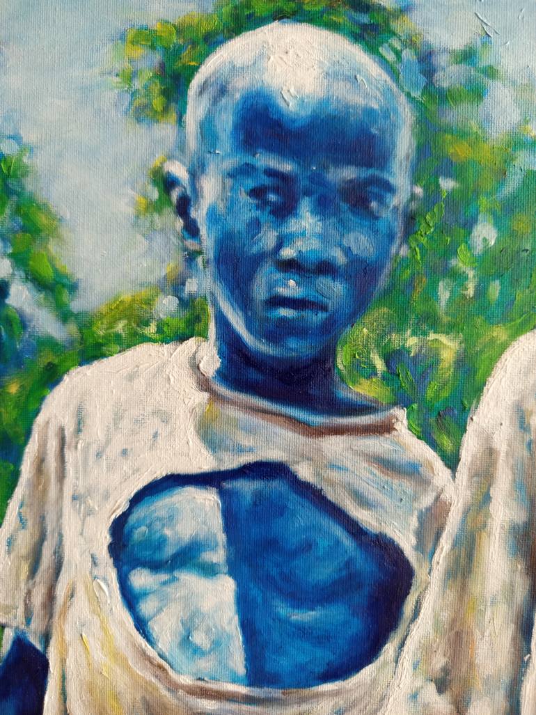 Original Impressionism Rural Life Painting by Clement Mohale