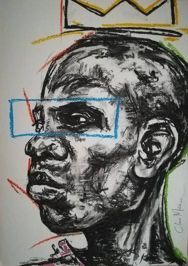 Original Expressionism Portrait Drawings by Clement Mohale