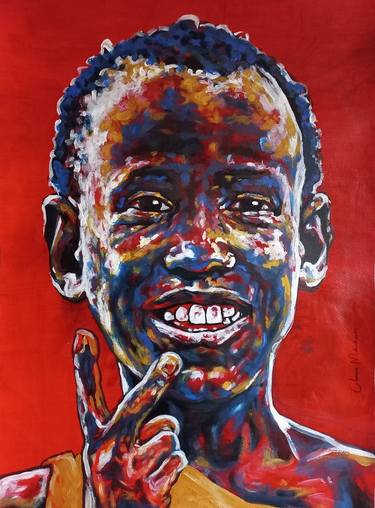 Original Expressionism Portrait Paintings by Clement Mohale