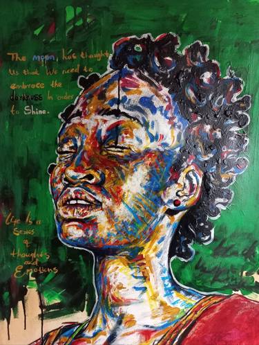 Original Expressionism Portrait Paintings by Clement Mohale