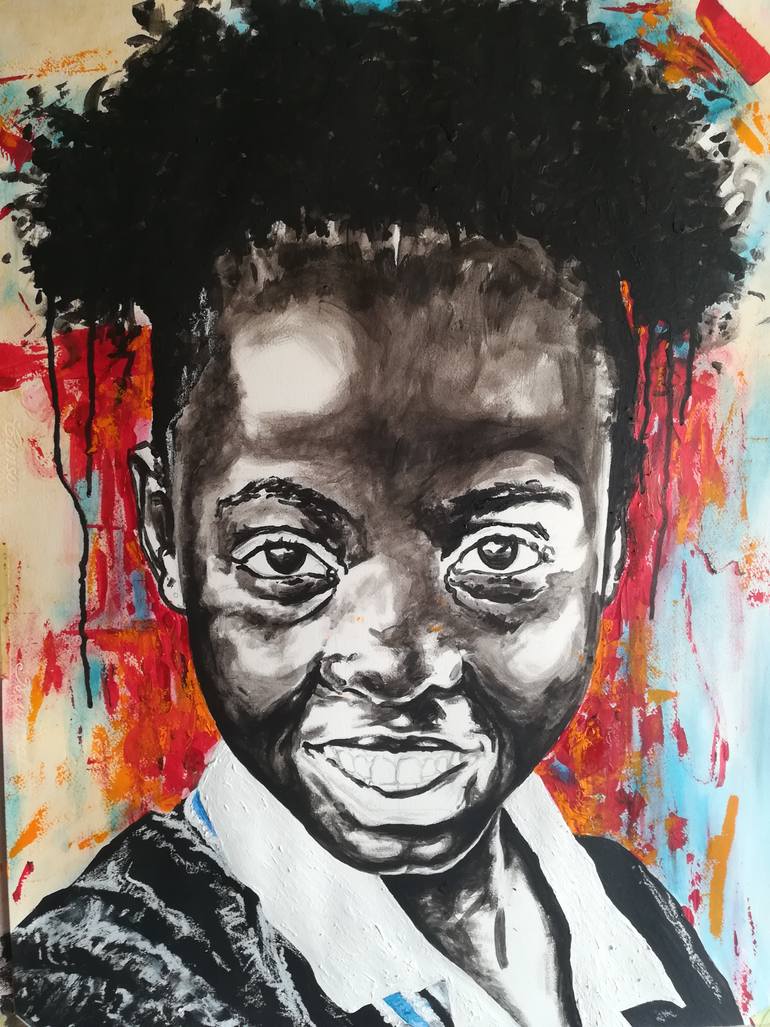 Original Expressionism People Painting by Clement Mohale