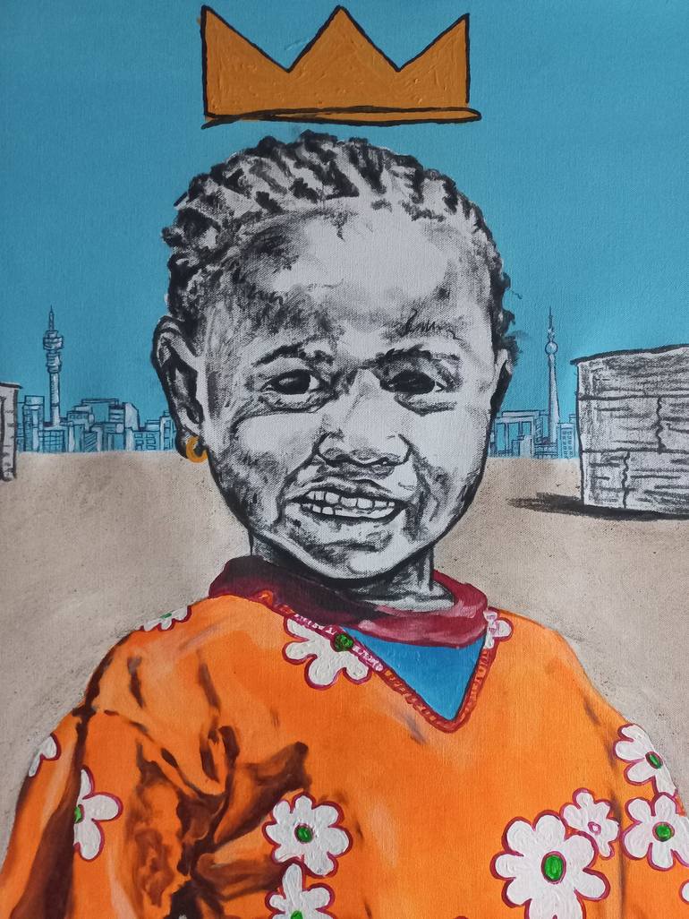 Original Expressionism Kids Painting by Clement Mohale