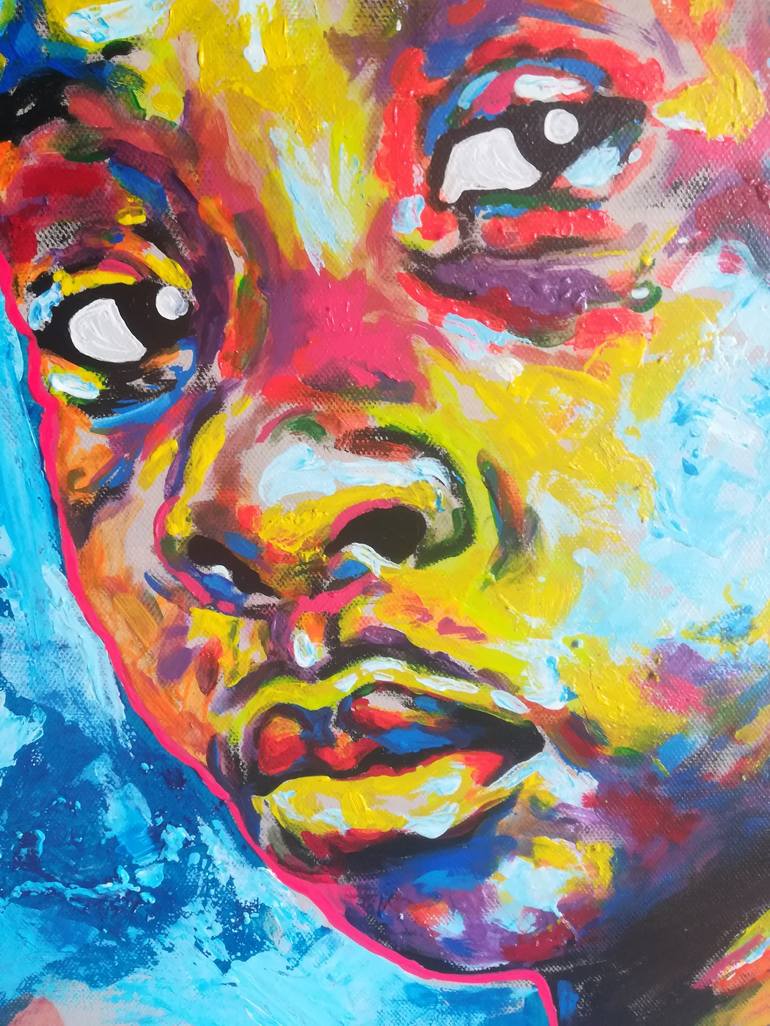 Original Expressionism Children Painting by Clement Mohale