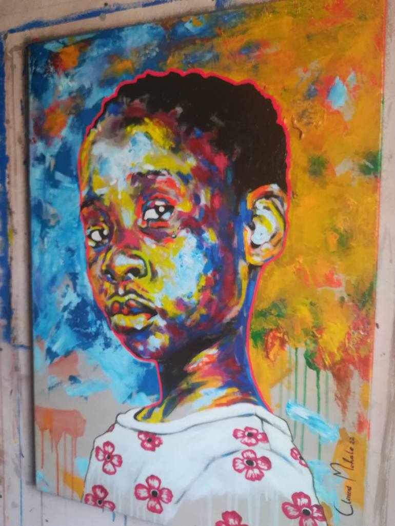 Original Children Painting by Clement Mohale