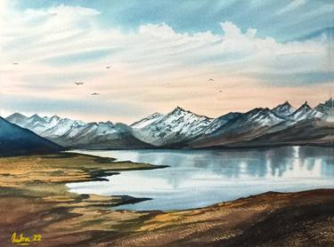 Print of Landscape Paintings by Lubna Khan
