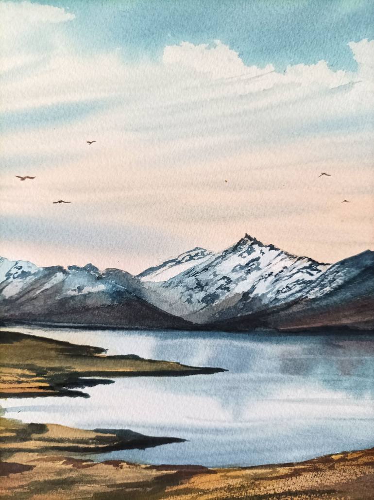 Original Fine Art Landscape Painting by Lubna Khan