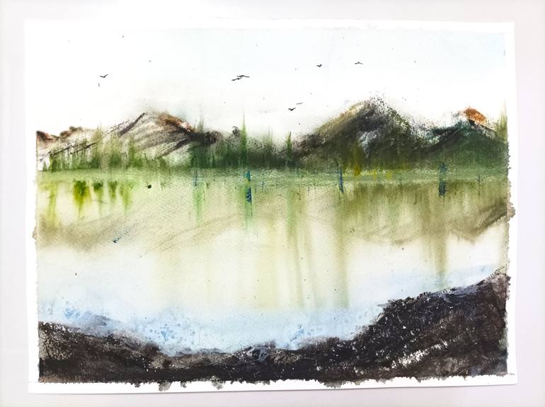 Original Abstract Landscape Painting by Lubna Khan