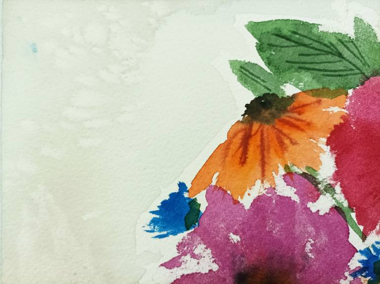 Original Abstract Floral Painting by Lubna Khan