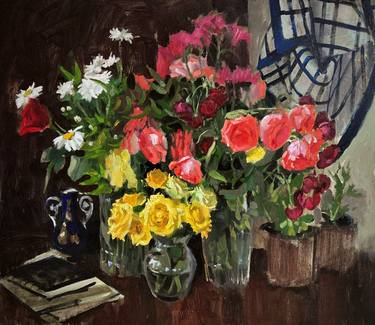 Original Fine Art Floral Paintings by Xeyale Bedelova