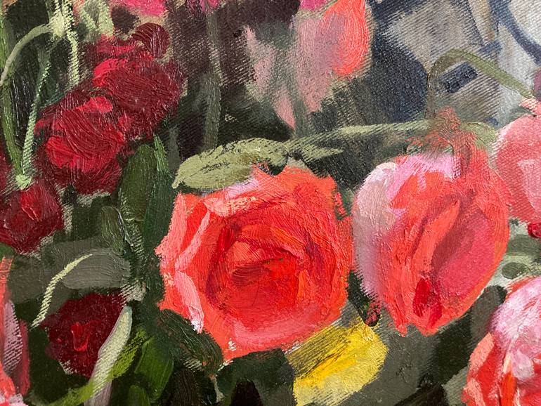 Original Expressionism Floral Painting by Xeyale Bedelova