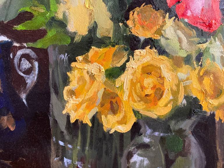 Original Expressionism Floral Painting by Xeyale Bedelova