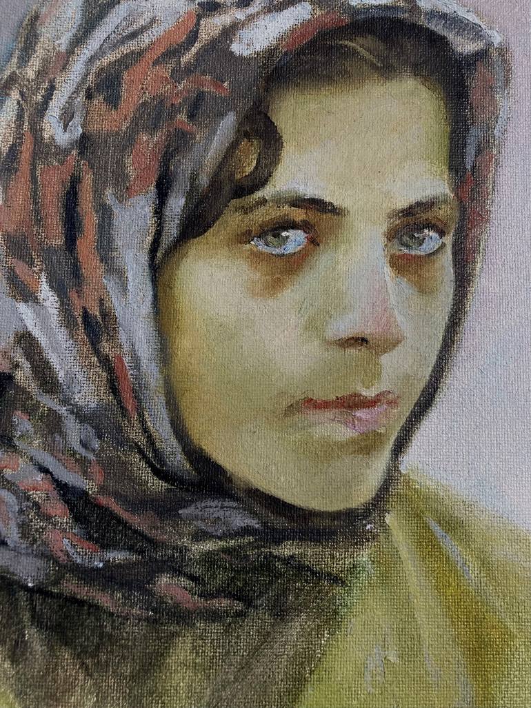 Original Expressionism People Painting by Xeyale Bedelova