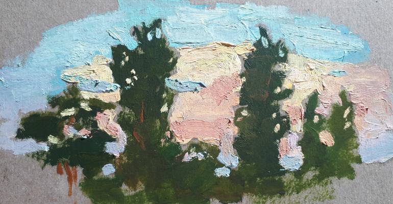 Original Impressionism Landscape Painting by Xeyale Bedelova