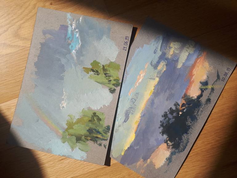 Original Impressionism Landscape Painting by Xeyale Bedelova