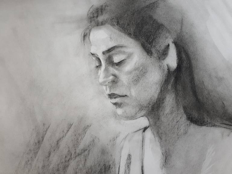 Original Portrait Drawing by Xeyale Bedelova