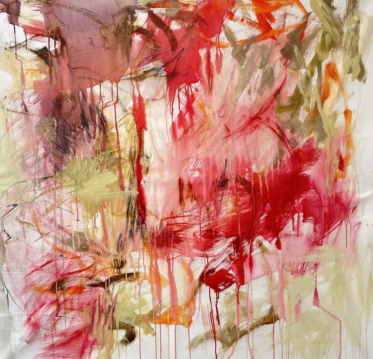 Red Flux Painting by Debora Stewart | Saatchi Art