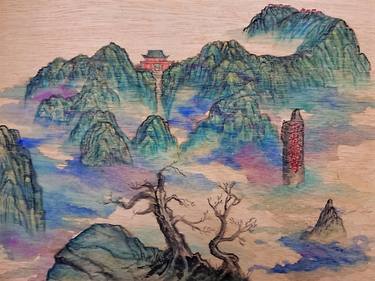 Original Art Deco Landscape Paintings by Baoxi Liu