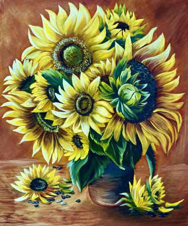 Original Fine Art Floral Paintings by Elena Lazareva