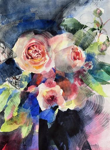 Print of Abstract Expressionism Floral Drawings by Katya Beloglazova