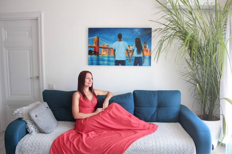 Original Photorealism Cities Painting by Iryna Bohdanova