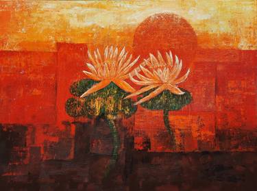 Original Abstract Floral Paintings by Nusrat Jahan