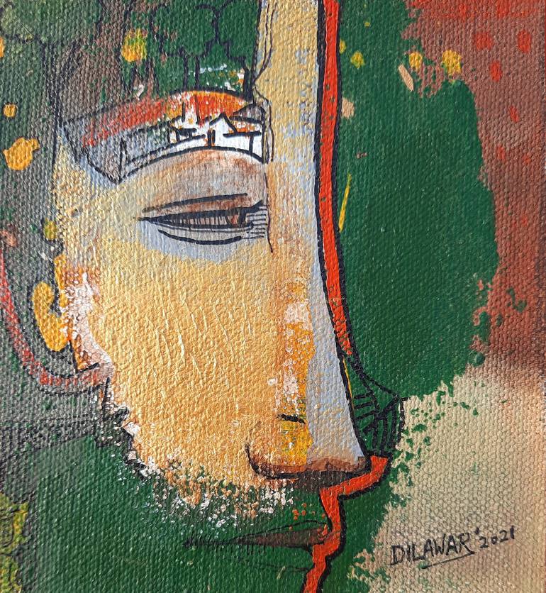 Original Abstract Expressionism People Painting by Dilawar Khan