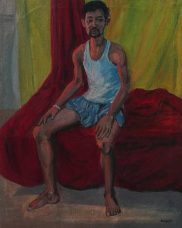 Print of Figurative Men Paintings by Tanmoy Mitra