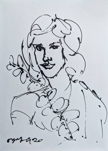 Original Expressionism Portrait Drawings by Tanmoy Mitra