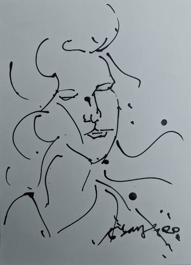 Print of Expressionism Portrait Drawings by Tanmoy Mitra